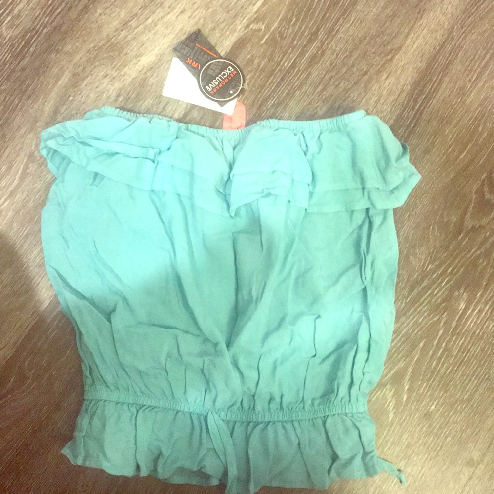 Crop top tube top teal